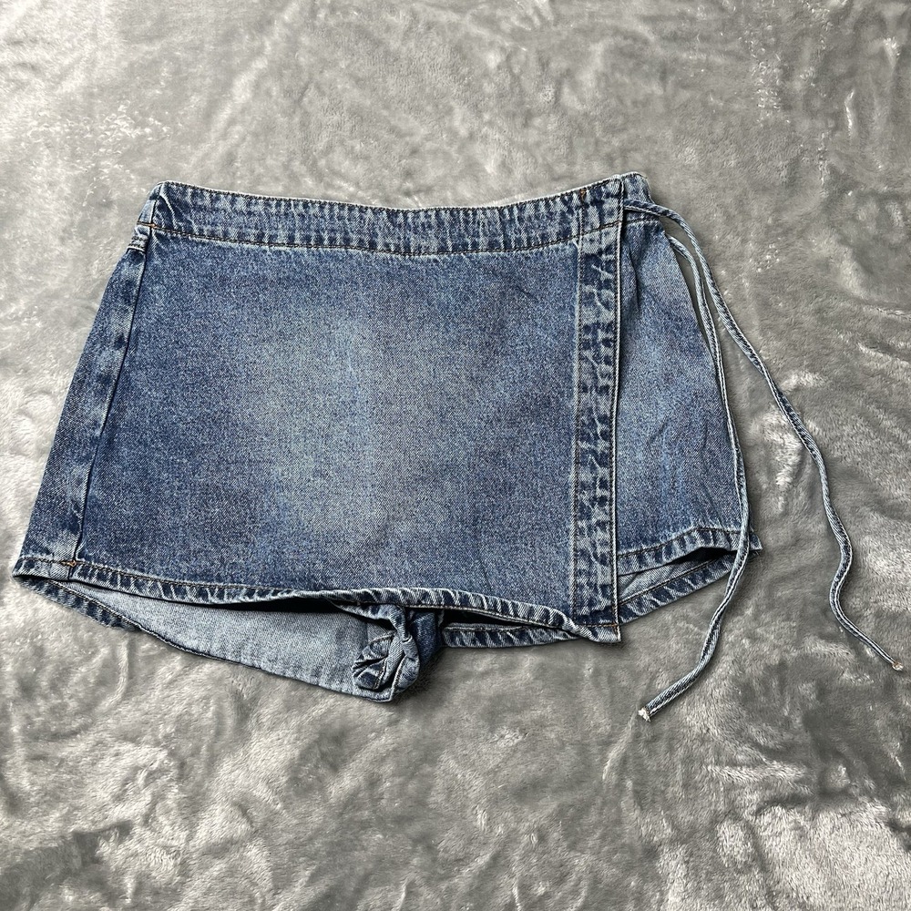 Rewash Skirt Women Size‎ 3/26 Blue Mini Shorts Wrap Front Denim Y2K